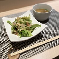 和食鉄板 銀座 朔月 - サラダ、スープ