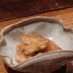 鮨処 一石三鳥 - あん肝とイチヂク！こういう組み合わせありなんだ。