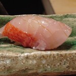 鮨処 一石三鳥 - 金目鯛。わさびの香りがすごい！