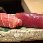 鮨処 一石三鳥 - と、中トロ