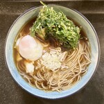 蕎斬 - ■変わりそば かき揚げ、温泉卵の温かい蕎麦 ￥1.300
