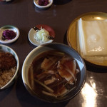 Ajidokoro Furukawa - 肉汁つけひもかわうどんとソースカツ丼のセット