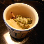 しのはら - 筍・わらび・土筆の天ぷらみぞれあんかけ