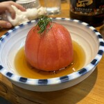重蔵 - 冷やしトマト　湯むき出汁かけ（500円）
