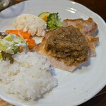 キッチン ブルー グローブ - ワンプレートにして