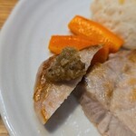 キッチン ブルー グローブ - デュクセルを乗せて