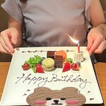 焼肉うしごろ - 誕生日ケーキでお祝いしてもらいました♡