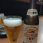 信州炭火炉端 すえひろ - 瓶ビール
