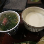 土家 - 26年4月　ホウレン草と菜の花ゼリー寄せ、新玉葱スープ