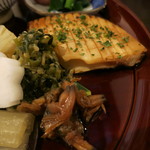 土家 - 26年4月　筍木の芽焼き、ジャコと高菜和え、浅利