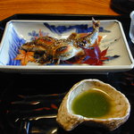 比良山荘 - 子持ち鮎の塩焼き