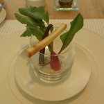 ミクニ マルノウチ - タプナードのムース　西東京・ラディッシュ添え