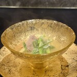 西麻布 焼肉 X - 但馬牛タンと九条葱のしゃぶしゃぶ