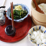 長島 - 【食事】御飯と自家製漬物(卯月の昼会席)<2014.04>