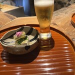 264753809 - 舞茸のお豆腐に菊花、子持昆布