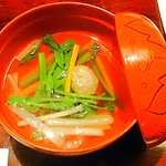 うかい鳥山 - 春野菜と鶉丸の椀