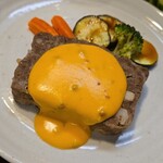 キッチン ブルー グローブ - 反対側から、ソースの粒はピンクペッパー