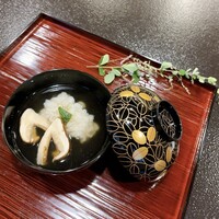 京懐石 美濃吉 竹茂楼 ホテルグランヴィア京都店 - 名残鱧と松茸のお椀