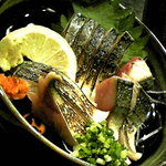 お食事処たかせ - サバの炙り全景。ポン酢で食べるとサッパリ。俺は刺身醤油で食った。(ﾟдﾟ)ｳﾏｰ