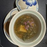 いち井 - 鮑とじゅんさいのジュレ！ミョウガ、ヤングコーン、レンコンなど小さめに刻んだ歯応えのあるものが、最高の食感