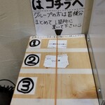 奈つやの中華そば - こちらに食券を挟みます