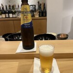 勢麟 - 瓶ビールで乾杯