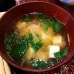 とんかつ 力亭 - とんかつ 力亭 ＠上田 豆腐と三つ葉のお味噌汁
