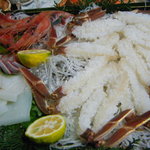 山新 - 刺身盛り合わせ(カニ、甘エビ、イカ)