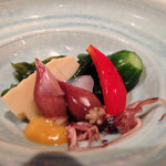 舞桜 - 蛍烏賊と竹の子の酢味噌和え