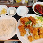 大洋軒 - 春巻＆鶏のからあげ定食①