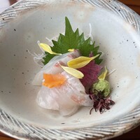 日本料理 羽衣 - お造り2種類　タイ・かんぱち