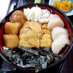 樺太食堂 - 生ウニ三色丼！！