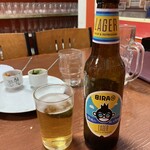 DURGA - 四日目ディナータイム。この日も生行ってからのインドビール。ビラ91 ラガービール。なんとこれも399円