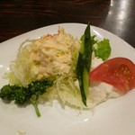 カフェドムッシュ - 2014.04.10 きのこスパゲッティ（サラダ付き）