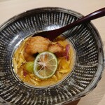 すし宮川 - 穴子の唐揚げ  菊の餡かけ