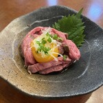 長濱浪漫ビール - 近江牛イチボユッケ　2,420円