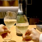 銀座 焼 新潟屋 - 乾杯シャンパーニュ