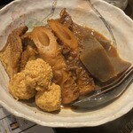 ぶっち - 味噌でん、盛り合わせ。つくね、厚揚げ、特に気に入りました。