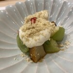 蕎麦割烹  倉田 - シャインマスカット、イチジク、マスカルポーネチーズ、水茄子、粟麩、