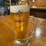 もぐらや - 生ビール（エビス）550円