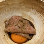 蕎麦割烹  倉田 - 山形牛サーロイン シャブシャブ、卵黄添え