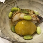 蕎麦割烹  倉田 - ノドグロの幽庵焼き、栗、枝豆、白米が合いますね。