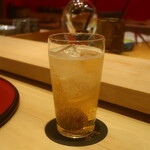 鮨 しみづ - 梅酒ソーダ割り
