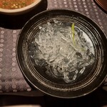 瀬里奈 - しゃぶしゃぶのスープで調理した野菜のうちのくずきりです。