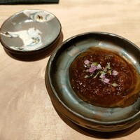 鮨 若尊 - 玉ねぎ醤油と塩