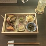 0296 - 昆布締め　ハムカツ　鮑　ポテサラ　お芋　など