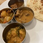 ヴェヌス サウス インディアン ダイニング - カレー4種とポロタ