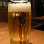 沖縄料理 うりずん食堂 - 生ビールの瓶は抱瓶ネーム入り