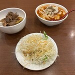坂上刀削麺 - チャーシュー丼＋刀削麺(小)とバイキングのサラダ('24/09/29)