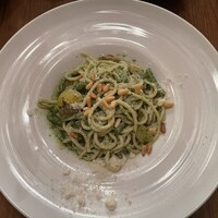 クッチーナ イタリアーナ アリア 六本木 - ジャガイモとインゲン豆のジェノバ風バジルソース クッチーナ イタリアーナ アリア 六本木 - ジャガイモとインゲン豆のジェノバ風バジルソース